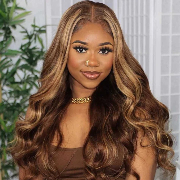 13x4/13x6 HD Lace Front Human Hair Wigs 4/27 Highlight Body Wave Lace Frontal Wig