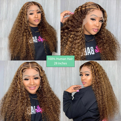 Dachic 4/27 Highlight Deep Wave 13x4 13x6 HD Lace Front Closure Wigs Human Hair Frontal Wigs 180% Density