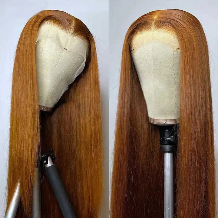 Dachic Ginger Colored 13x4 5x5 HD Lace Front Closure Human Hair Wigs 180% Density