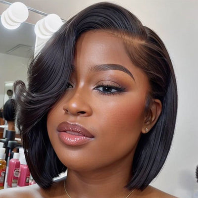 Elegant And Classy Side Part Layered Cut Design Colored Glueless Lace Human Hair Wigs-009