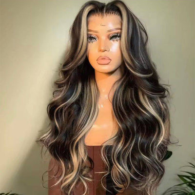 Highlight 1B/27# Colored Invisiable Undetectable HD 5x5 13x4 Full Lace Frontal Closure Human Hair Wig