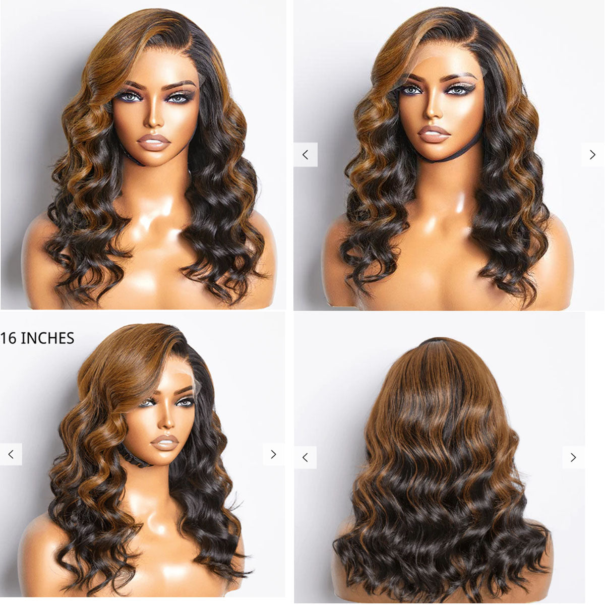 Hairstylist Works 14 Inch Elegant Short Wigs Ombre Highlight Blonde Colored Human Hair Wigs