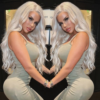 Top 10A 250% Density Platinum Colored 13x6 Lace Human Hair Wigs