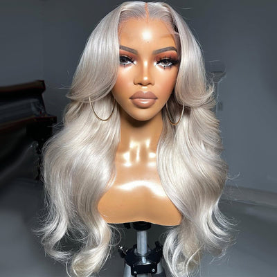Top 10A 250% Density Platinum Colored 13x6 Lace Human Hair Wigs
