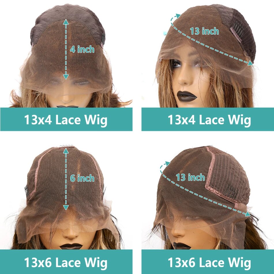 13x4/13x6 HD Lace Front Human Hair Wigs 4/27 Highlight Body Wave Lace Frontal Wig