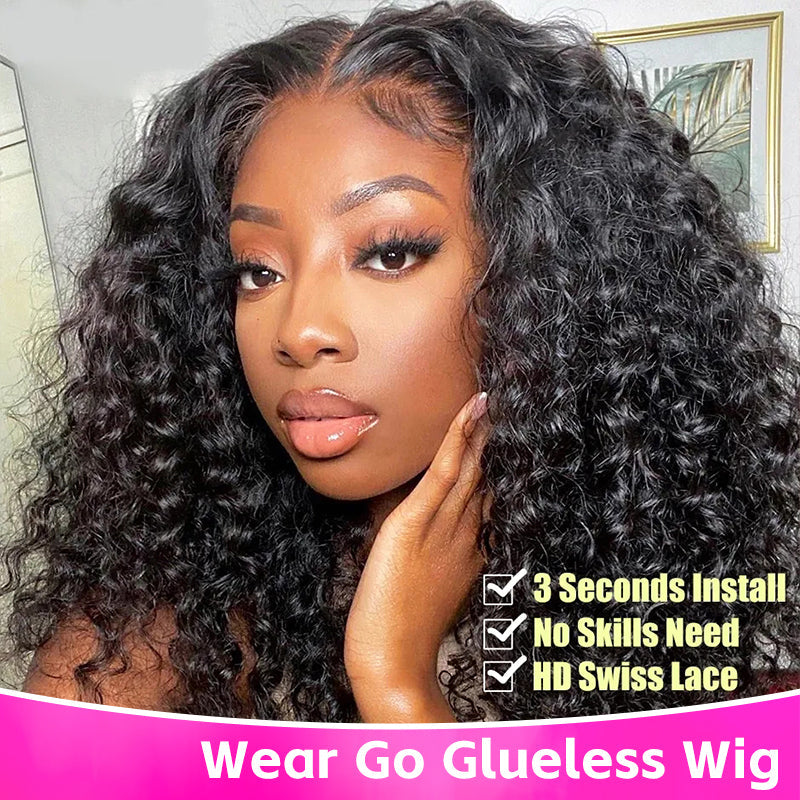 [Wear Go] No.3 Glueless Wigs Human Hair Ready To Wear 5x5 HD Transparent Lace Closure Exotic Curly Human Hair Wigs Wear And Go