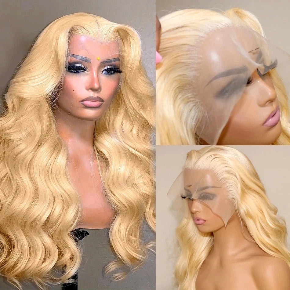 Link 16 Dachic Hair 613 Blonde Body Wave 13x4 Lace Frontal Human Hair Wigs For Women