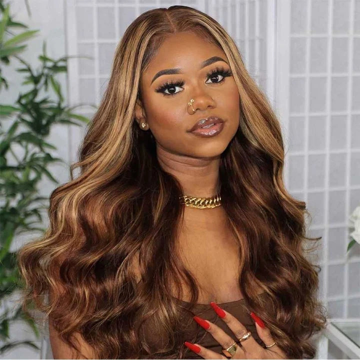 13x4/13x6 HD Lace Front Human Hair Wigs 4/27 Highlight Body Wave Lace Frontal Wig