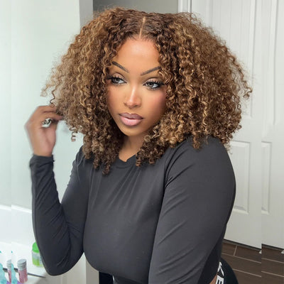 Special Offer !Highlight Brown/ Blonde Colored 6x5 Glueless Lace Human Hair Wigs Wear And Go