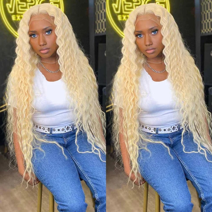 Dachic 613 Blonde 13x4/13x6 HD Lace Front Human Hair Wigs Brazilian Deep Wave Frontal Wigs 180% Density