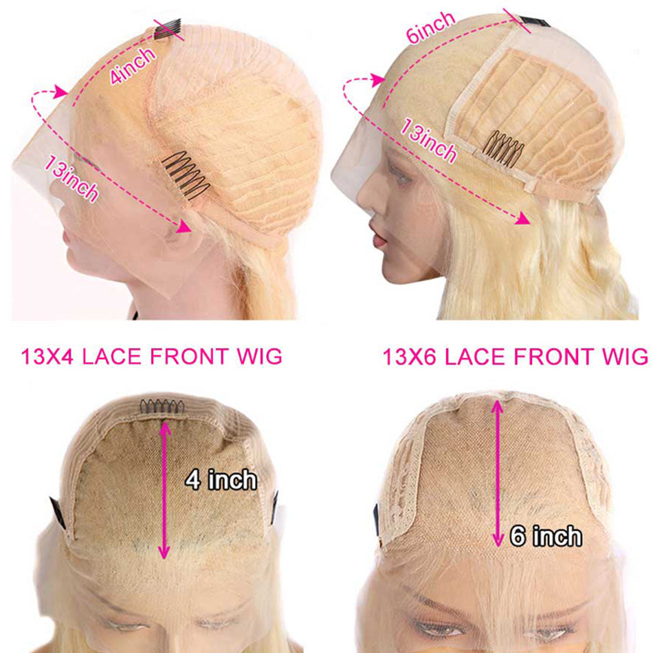 250% Density Natural Wide Ombre Blonde  13x6 Lace Human Hair Wigs