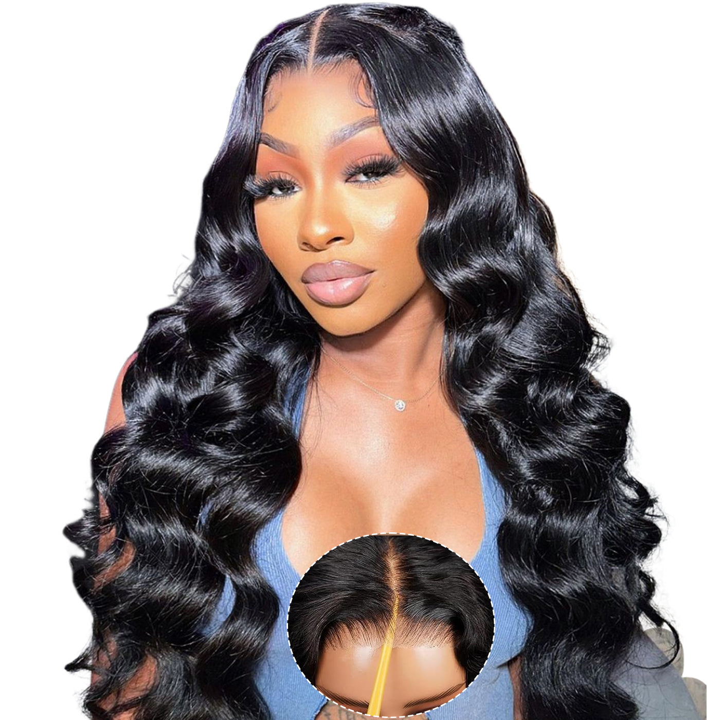 Wear and Go Glueless Wigs Human Hair Pre Plucked Pre Cut  6x4 HD Lace Front Body Wave Wigs Human Hair for Women 250% Density Human Hair Lace Closure Ready to Wear Wigs Natural Black