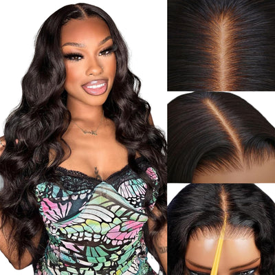 Wear and Go Glueless Wigs Human Hair Pre Plucked Pre Cut  6x4 HD Lace Front Body Wave Wigs Human Hair for Women 250% Density Human Hair Lace Closure Ready to Wear Wigs Natural Black