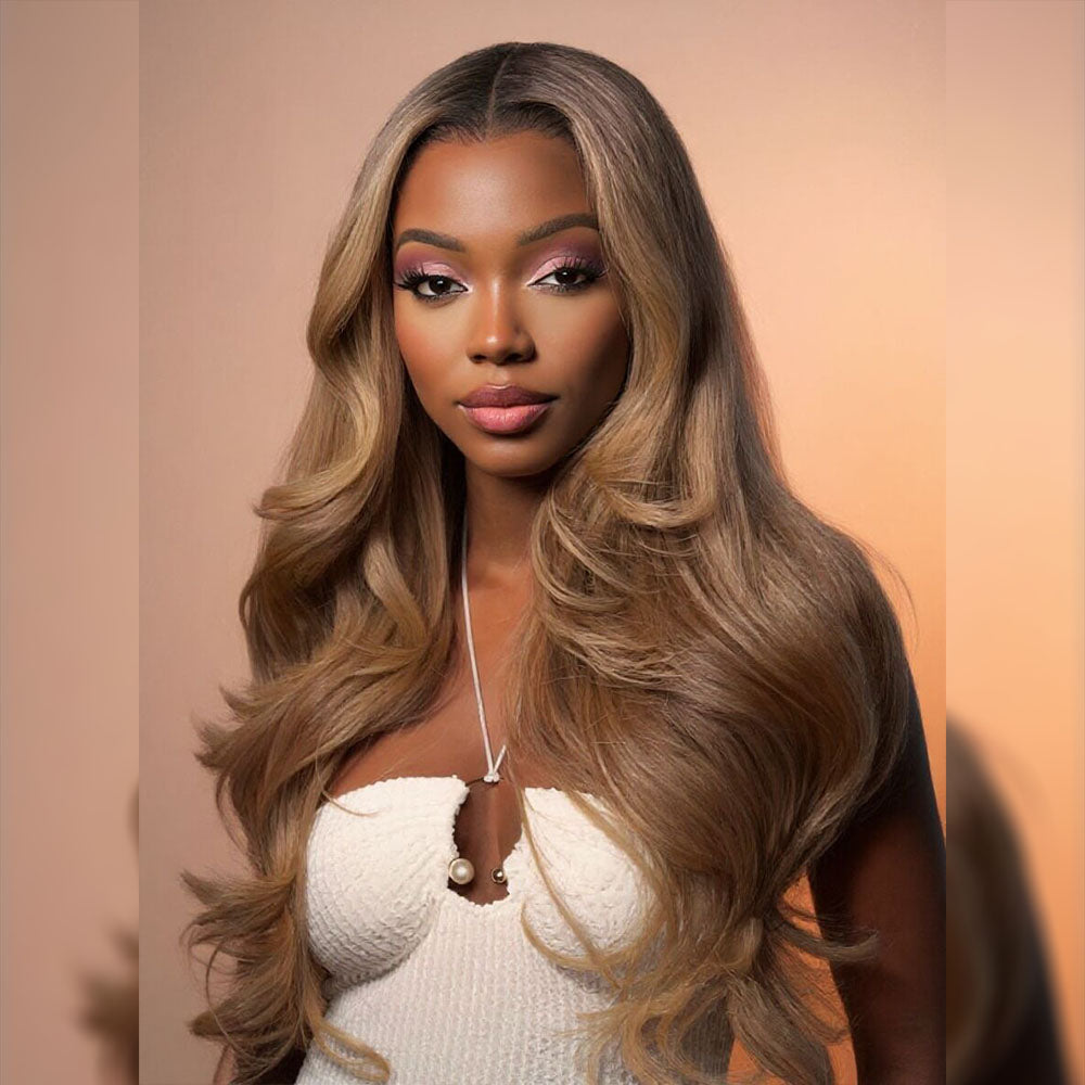 Top 10A 250% Density Ombre P10/613 Ash Blonde Colored 13x6 Lace Front Human Hair Wig
