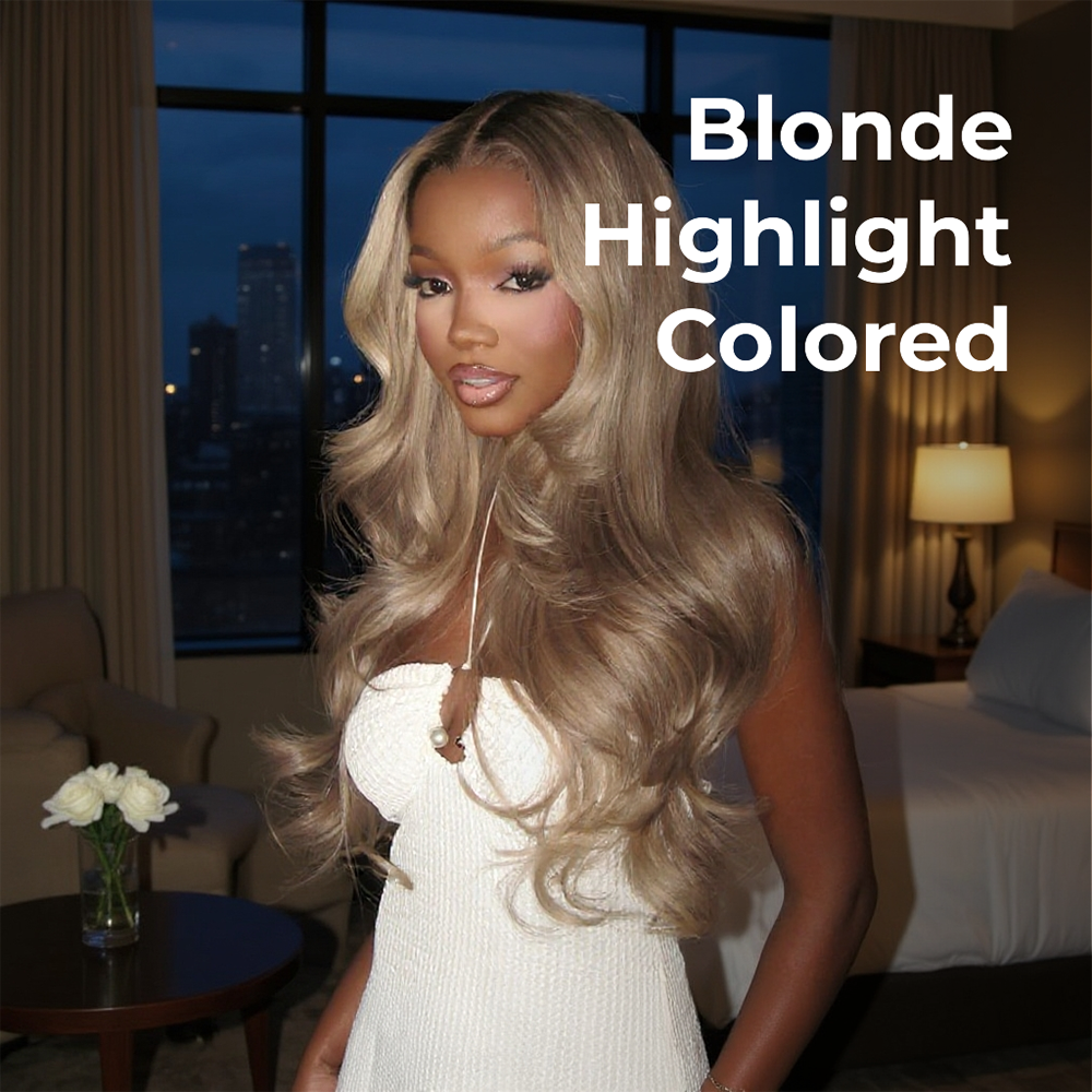 Top 10A 250% Density Ombre P10/613 Ash Blonde Colored 13x6 Lace Front Human Hair Wig