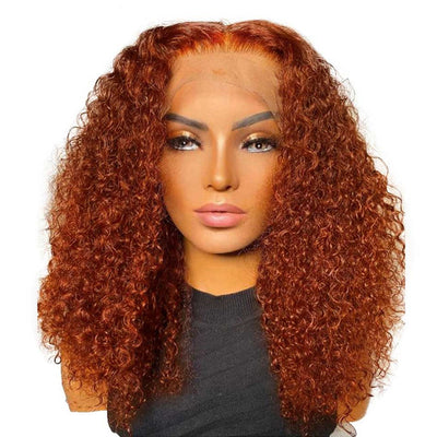 Ginger Orange Colored Short BOB 13x6 Lace Front Wig 6x5 Glueless Ready To Go Human Hair Wigs Jerry Curly