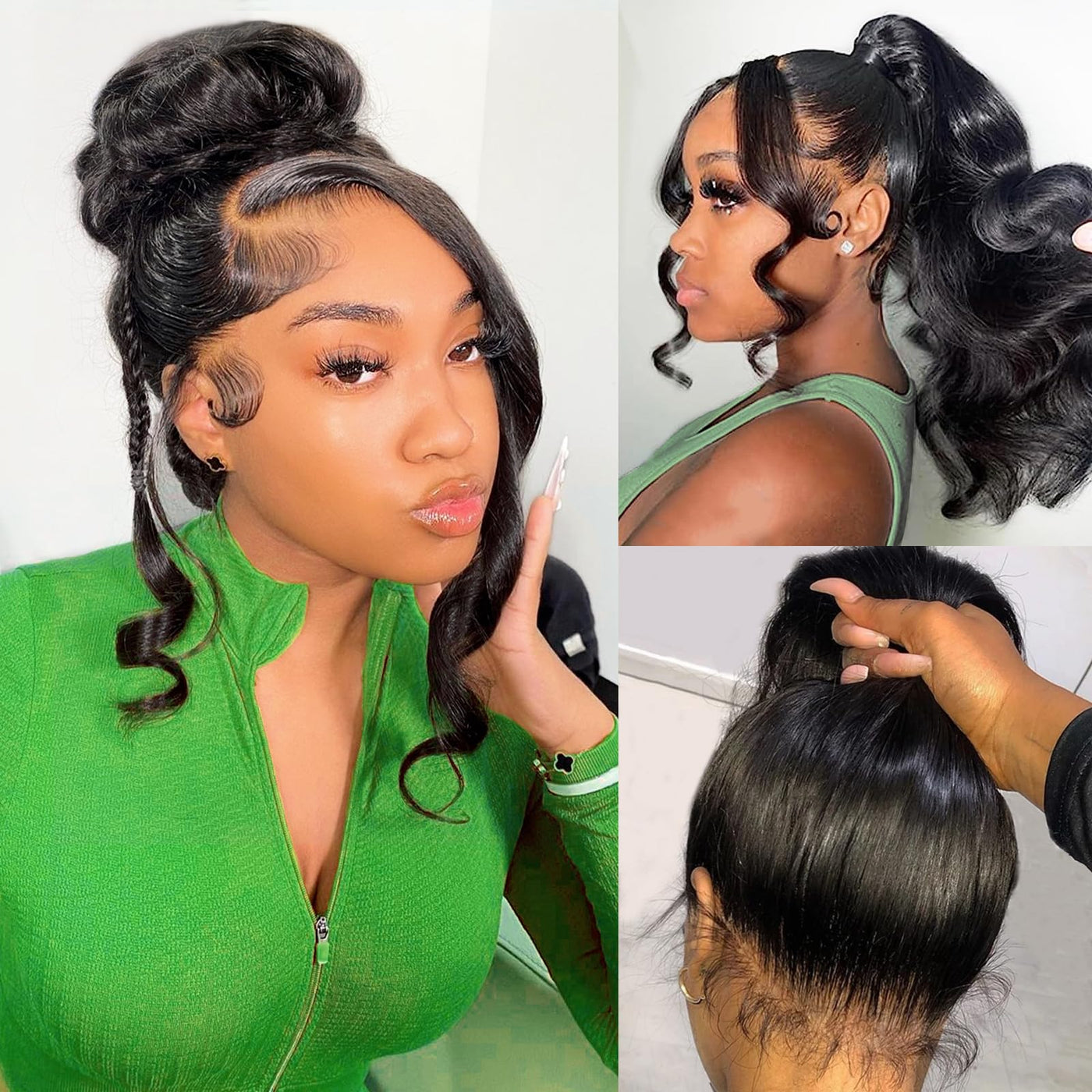 New 360 Lace Frontal Wigs Body Wave Human Hair Wigs Invisi-String 360 ...