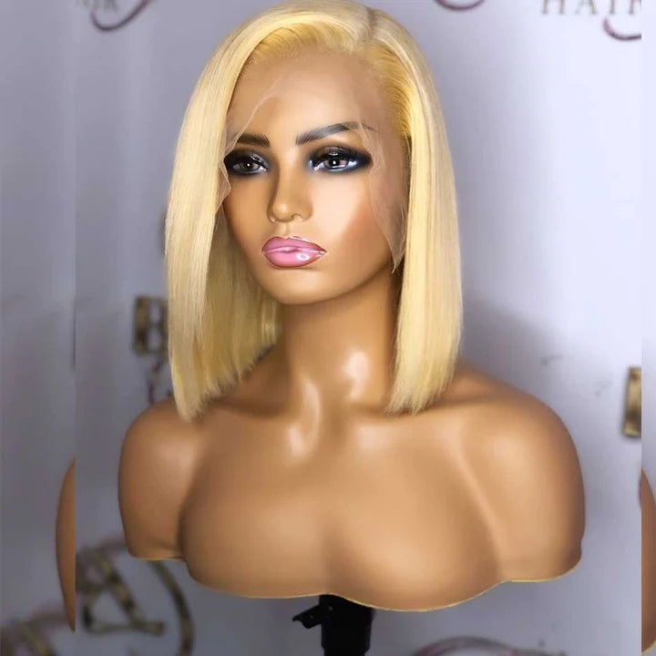 Dachic Hair 13x4/13x6 Short 613 Blonde Bob Wigs Human Hair Lace Front Wigs Straight 180% Density