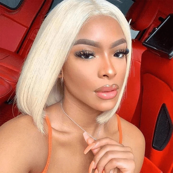 Dachic Hair 13x4/13x6 Short 613 Blonde Bob Wigs Human Hair Lace Front Wigs Straight 180% Density