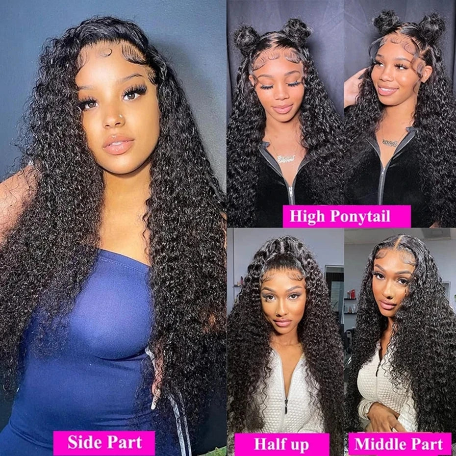 Link 14 Dachic Hair Kinky Curly 13x4 Lace Frontal Human Hair Wig For Women Pre Plucked