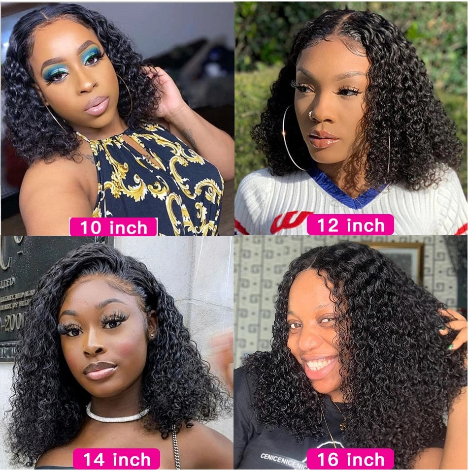 No.15 Dachic Hair Water Wave Short Bob Wig 13x4 Lace Frontal Bob Brazilian Human Hair Wigs