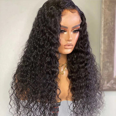 Dachic 4x4 5x5 Deep Wave Lace Closure Remy Human Hair Wigs Skin Melt 180% Density