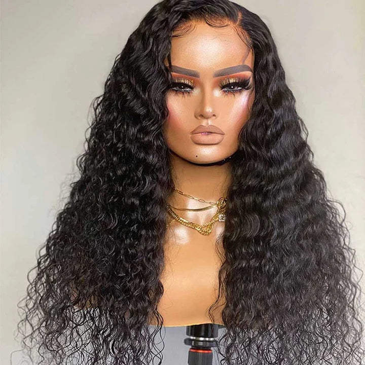 Dachic 4x4 5x5 Deep Wave Lace Closure Remy Human Hair Wigs Skin Melt 180% Density