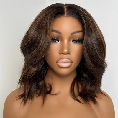 Highlight Brown Colored Glueless Lace Wig Ready To Wear