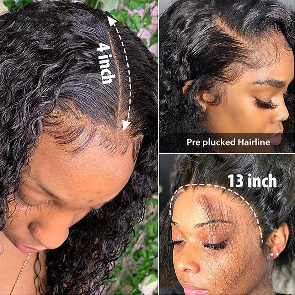 Link 13 Dachic Hair Water Wave 13x4 Lace Frontal Human Hair Wig For Women Pre Plucked