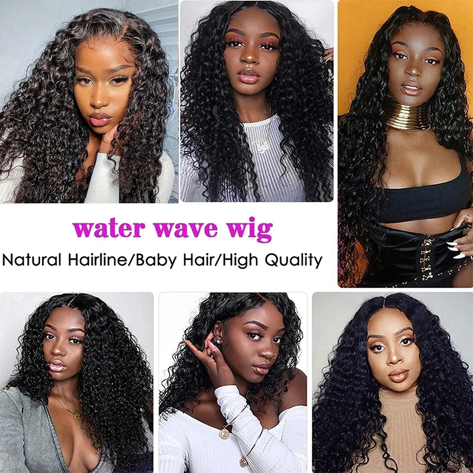 Link 13 Dachic Hair Water Wave 13x4 Lace Frontal Human Hair Wig For Women Pre Plucked