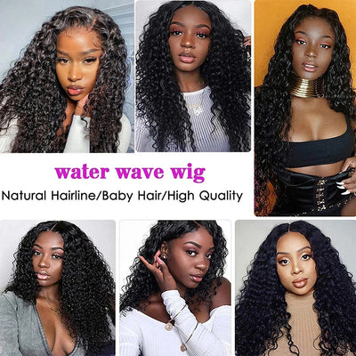 Link 13 Dachic Hair Water Wave 13x4 Lace Frontal Human Hair Wig For Women Pre Plucked