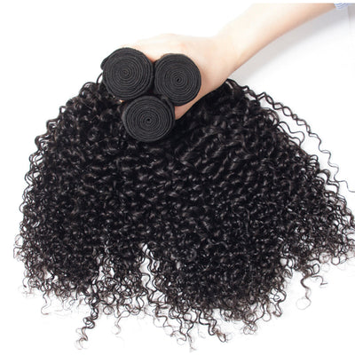 10A Jerry Curly Human Hair 3 Bundles With 5x5 Closure 100% Remy Human Hair