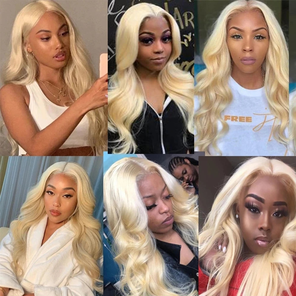 Link 16 Dachic Hair 613 Blonde Body Wave 13x4 Lace Frontal Human Hair Wigs For Women