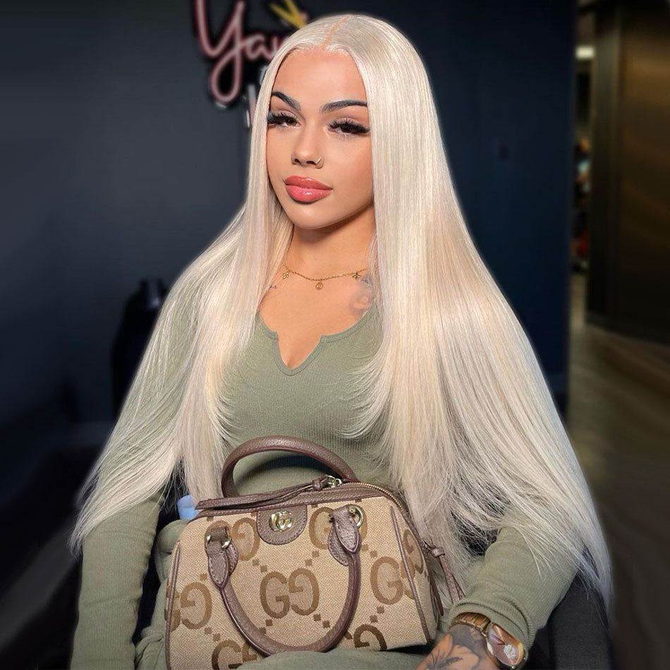 613 Blonde HD Transparent 13x6 Lace Front Straight Human Hair Wigs