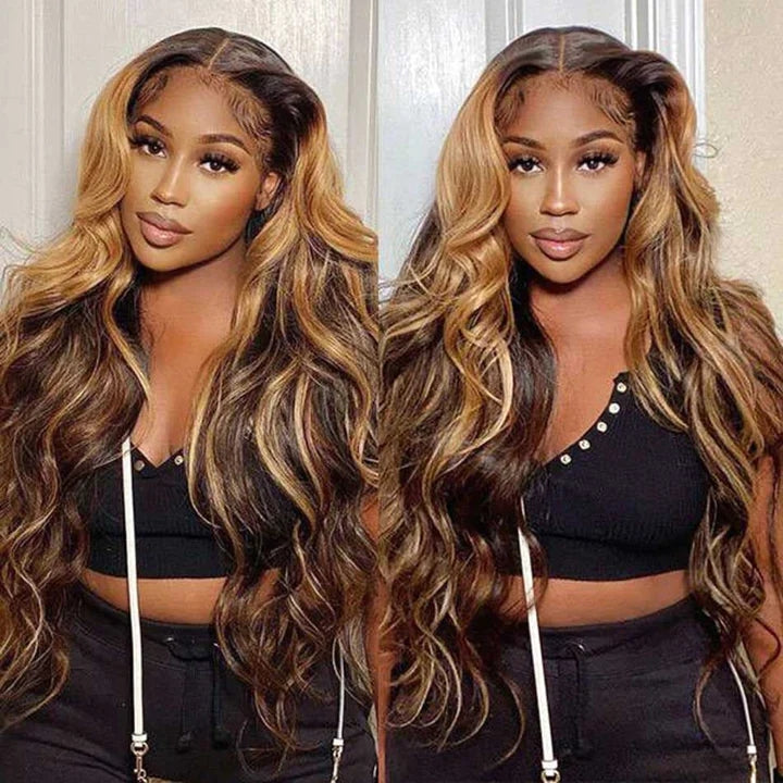 13x4/13x6 HD Lace Front Human Hair Wigs 4/27 Highlight Body Wave Lace Frontal Wig