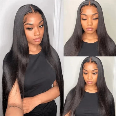 Dachic Straight 13x4 13x6 HD Transparent Lace Frontal Human Hair 180% Density Wigs Bogo Deal