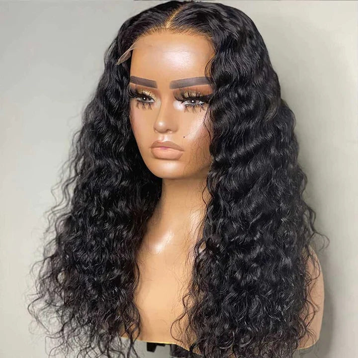 Dachic 4x4 5x5 Raw Indian Water Wave HD Lace Closure Human Hair Wigs 180% Density