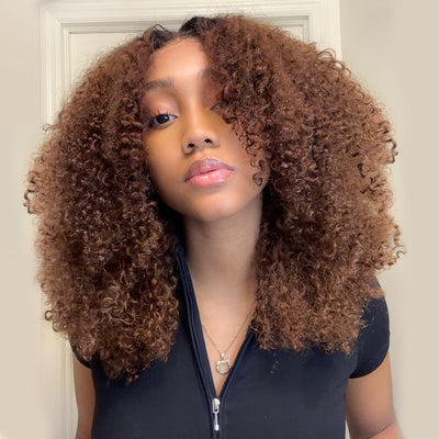 No Tariff ! 5 Colores Available ,6x5 Glueless Kinky Curly Lace Wigs Colored Human Hair Ready To Wear