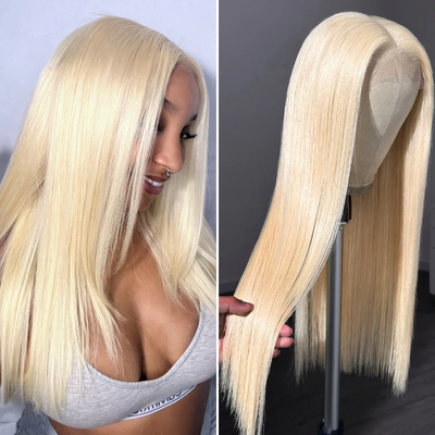 SUPER DEAL ! 613 Blonde HD Transparent 13x6 Lace Front Straight Human Hair Wigs