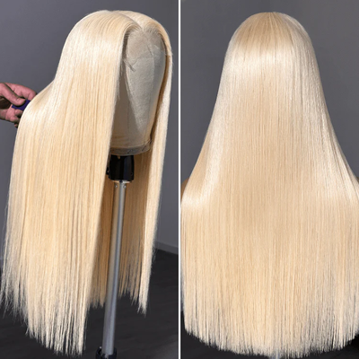 SUPER DEAL ! 613 Blonde HD Transparent 13x6 Lace Front Straight Human Hair Wigs