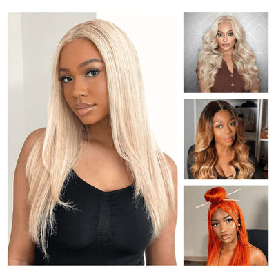 SUPER DEAL ! 613 Blonde HD Transparent 13x6 Lace Front Straight Human Hair Wigs