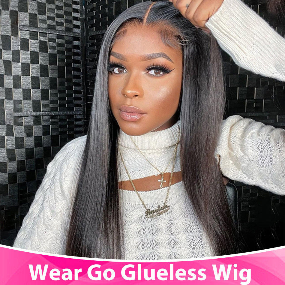 Glueless Wigs Human Hair Ready To Wear5x5 HD Transparent Lace Closure Wigs Straight Human Hair Wigs Wear And Go