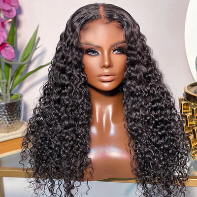 Glueless Wigs Human Hair Ready To Wear 5x5 HD Transparent Lace Closure Exotic Water Curly Wave Human Hair Wigs Wear And Go