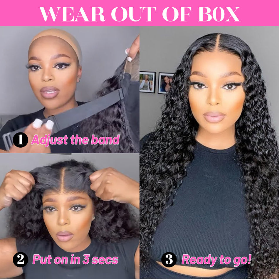 [Wear Go] No.3 Glueless Wigs Human Hair Ready To Wear 5x5 HD Transparent Lace Closure Exotic Curly Human Hair Wigs Wear And Go