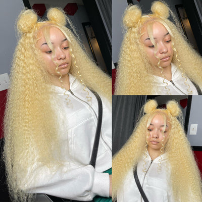 Dachic 613 Blonde13x4/ 13x6 HD Lace Front Human Hair Wigs Curly Frontal Wigs 180% Density