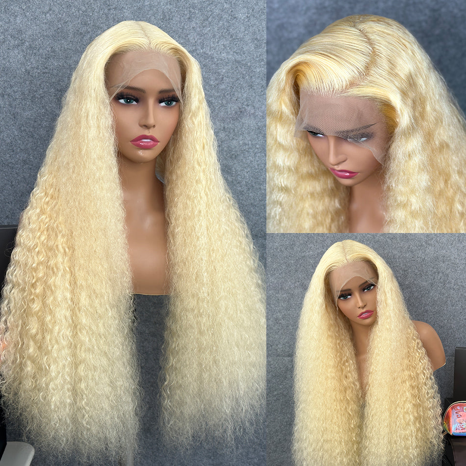 Dachic 613 Blonde13x4/ 13x6 HD Lace Front Human Hair Wigs Curly Frontal Wigs 180% Density