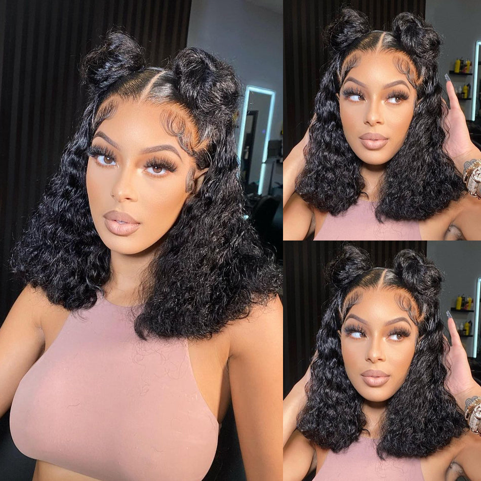 Dachic Hair 13x4 Short Bob Wigs Human Hair Lace Front Wigs Water Wave