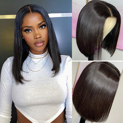 Glueless Wigs Human Hair Ready To Wear 5x5 HD Transparent Lace Closure Wigs Straight Bob Human Hair Wigs Wear And Go