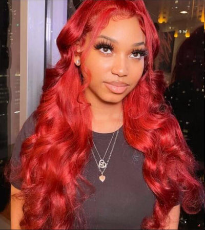 No.10 Dachic Hair Burgundy Body Wave 13x4 Lace Frontal Human Hair Wigs