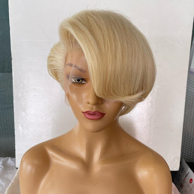 Dachic Hair 613 Blonde pixie cut 13x4 Lace Front Wig